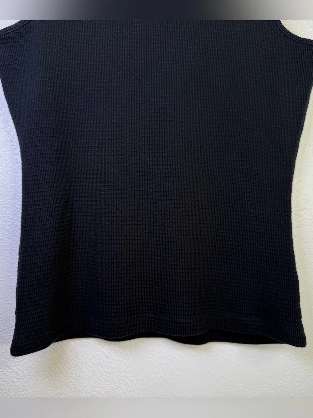 Bisou Bisou Women's Vintage Y2K Black Ribbed Knit Fitted Boho Tank Top Size XL - Picture 13 of 16
